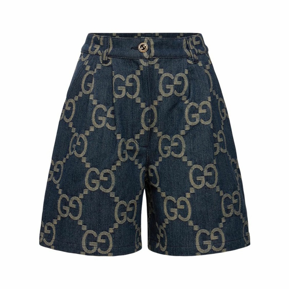 GUCCI Jumbo GG Cotton Denim Shorts
